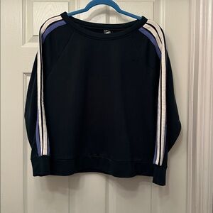 Lou & Grey Forest Green Sweatshirt with Blue and White Stripe